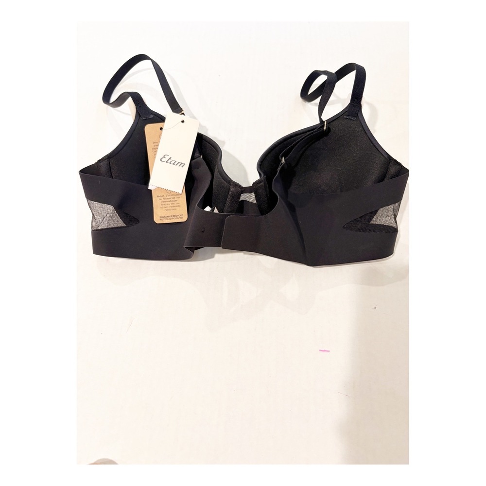 Etam Pure Eclat N4 Classique Invisible Bra Black 34B Underwire Mesh Trim NEW - Picture 5 of 5